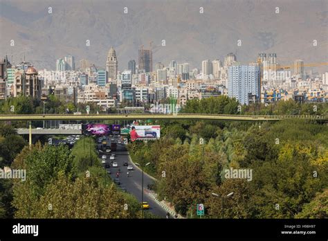 TEHERAN, IRAN - OCTOBER 03, 2016:Tehran skyline and greenery in front Stock Photo, Royalty Free ...