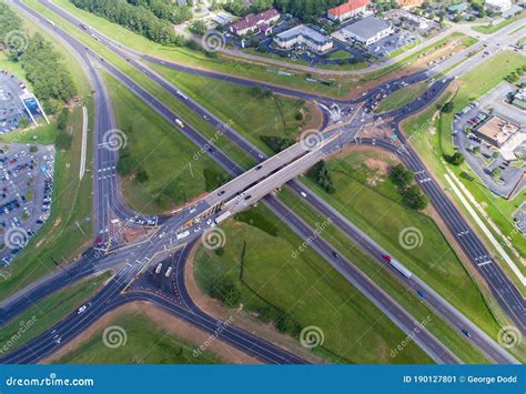 Aerial View of the First Diverging Diamond Interchange on the Alabama Gulf Coast Stock Image ...