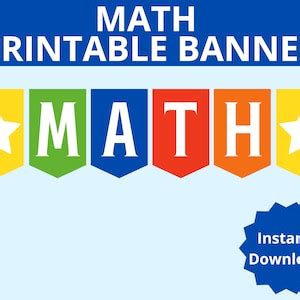 Math Banner Printable, Math Classroom Banner, Math Teacher, School ...