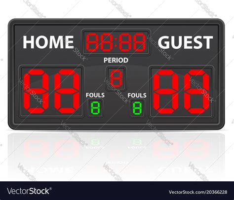 Basketball sports digital scoreboard Royalty Free Vector