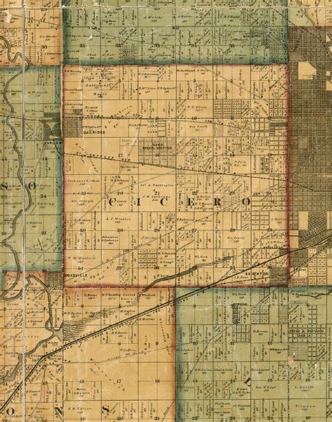 Cicero, Illinois 1861 Old Town Map Custom Print - Cook Co. - OLD MAPS