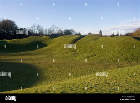 Roman Amphitheatre, Cirencester, Gloucestershire, England Stock Photo ...