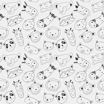 Free Vector | Smiley animal faces with flat design