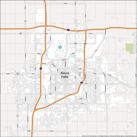 Map of Sioux Falls, South Dakota - GIS Geography