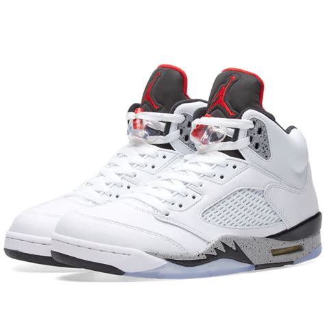 Air Jordan 5 Retro (White, University Red & Black) | END.