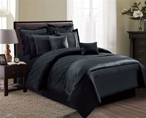 Luxury Black Bedroom Sets : King Size Modern Black Faux Leather ...