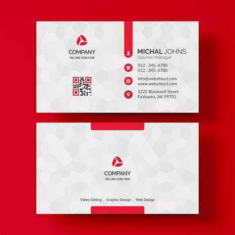 Business card with red details Free Psd Download :: Behance