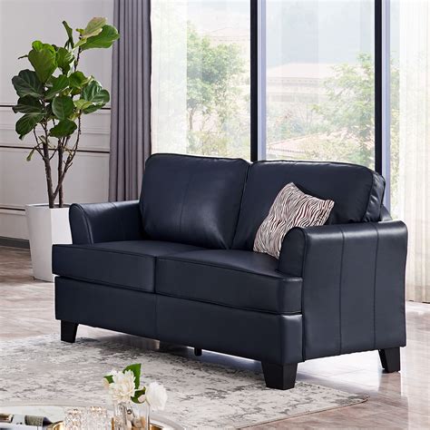 Alexandria Leather Loveseat (Blue) – TAF Furniture