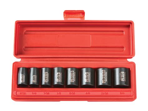 3/8 Inch Drive 6-Point Impact Socket Set, Inch (8-Piece) | TEKTON | 4790