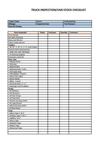 15+ SAMPLE Truck Inspection Checklist in PDF | Google Docs | Apple Pages