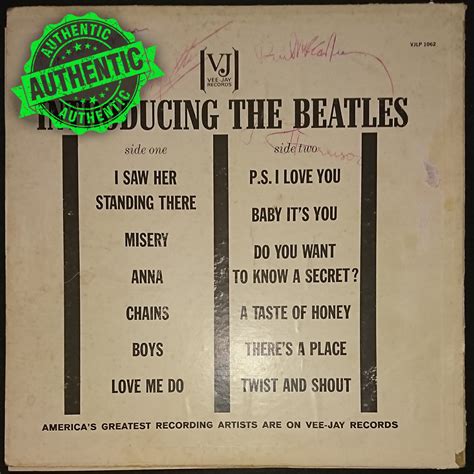 The Beatles signed “INTRODUCING” record | Memorabilia Catalogue