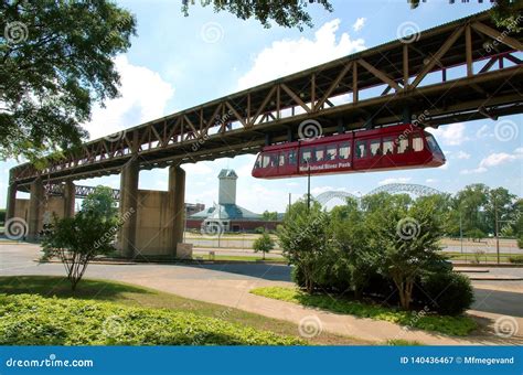 Monorail that Connects the City with the Mississippi River Park Editorial Photography - Image of ...