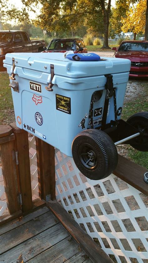 My yeti cooler with rambler wheels. | Yeti cooler, Cooler, Yeti