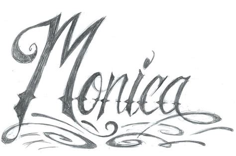 Monica Tattoo Lettering Design by SyntheticFishTattoo on DeviantArt