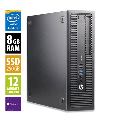 Office-Rechner HP EliteDesk 800 G2 SFF (i7-6700, 3.4 GHz, 8GB RAM ...