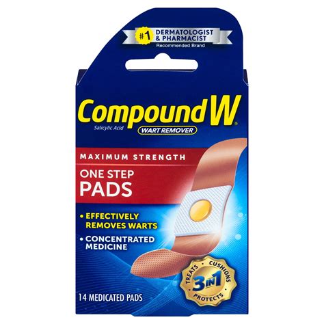 Compound W One Step Pads Salicylic Acid Wart Remover, 14 Pads - Walmart.com