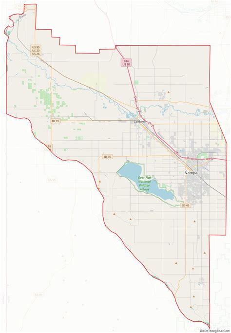 Map of Canyon County, Idaho