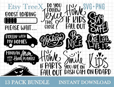 Funny Car Stickers SVG Bundle by Oxee Hand Lettered Car - Etsy Australia