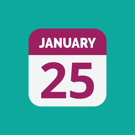 January 25 Calendar Date Icon 23393901 Vector Art at Vecteezy