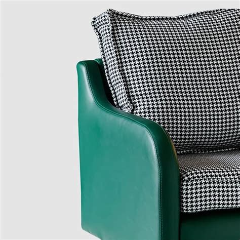 Green Leather Upholstered Accent Chair Cushion Backrest Modern Accent ...