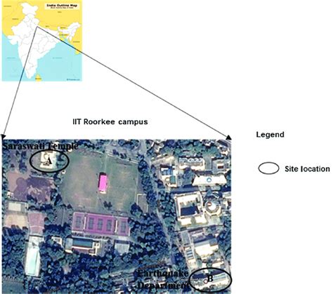 Site location map of the study areas at the IIT Roorkee campus. The two ...