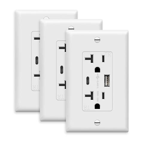 TOPGREENER 20 Amp Tamper-Resistant Receptacle, 2 Port USB Type C / A ...