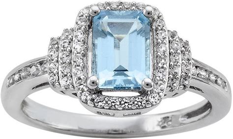 JCPenney FINE JEWELRY Genuine Aquamarine & Lab-Created White Sapphire ...