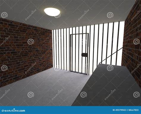 The Interior of the Prison Cell Stock Illustration - Illustration of ...