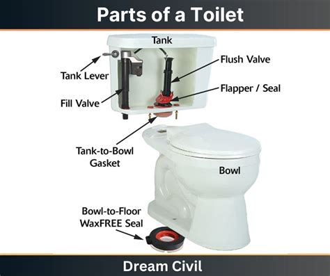 Parts of a Toilet: With Parts of Toilet Seat and Tank - Dream Civil