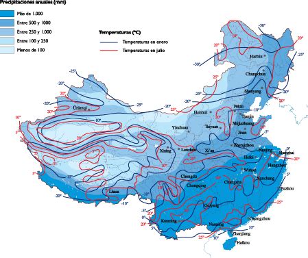 China Climate map | Vector World Maps