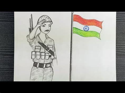 Republic Day Drawing || How To Draw Indian Flag & Soldier || Step By Step || Pencil Drawing Easy ...