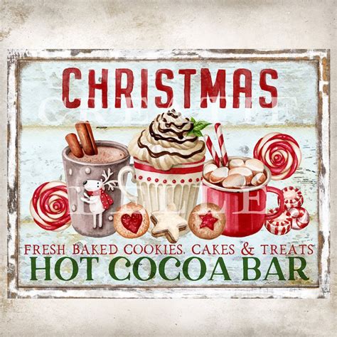 Christmas Hot Cocoa Bar Sign Gingerbread Cookies Candy Hot | Etsy Canada