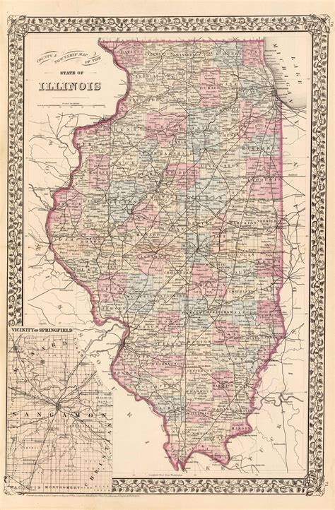 Illinois County Map Printable