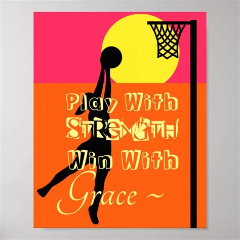 Goal Shooter Motivational Netball Quote Poster | Zazzle.com