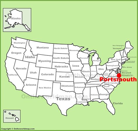 Portsmouth location on the U.S. Map - Ontheworldmap.com