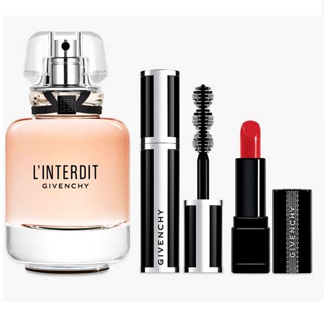 Givenchy L'interdit Gift Set 50ml EDP + Mini Mascara + Mini Lipstick ...