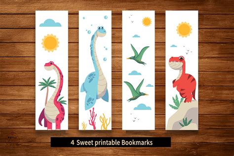 Printable Bookmarks Template, Dinosaur Bookmarks, Printable Bookmarks ...