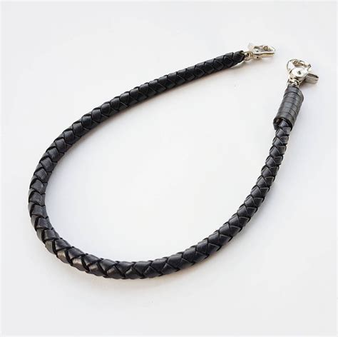 Leather Black Braided Wallet Chain Mens Leather Wallet Chain