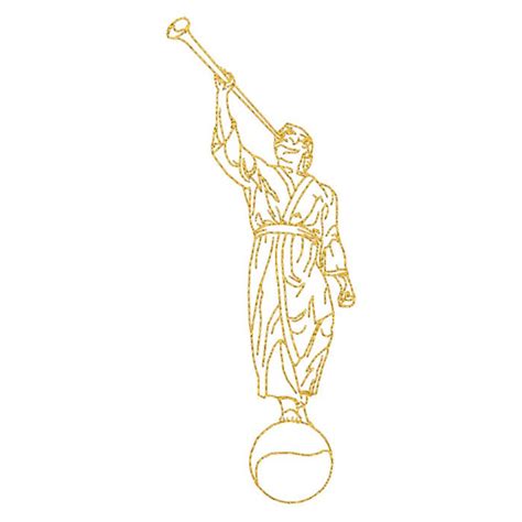 Angel Moroni Statue LDS Redwork Embroidery Design Digital - Etsy