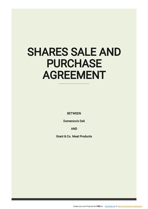 Share Sale Agreement Template