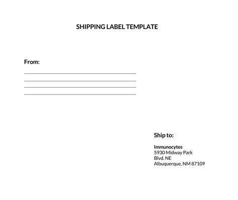 Free Printable Shipping Label Template For Word - Printable Templates Free