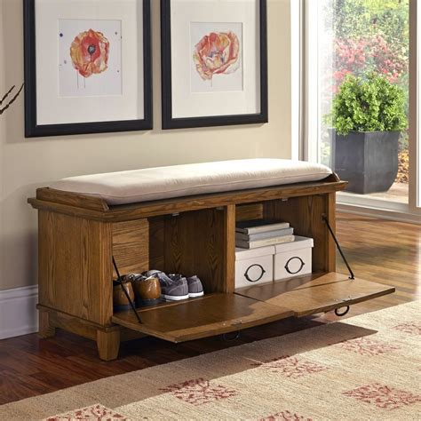 Shop Home Styles Arts and Crafts Cottage Oak Indoor Storage Bench at Lowes.com