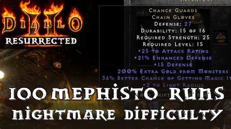 Diablo 2 Resurrected: 100 Nightmare Mephisto Runs Drop Highlights ...