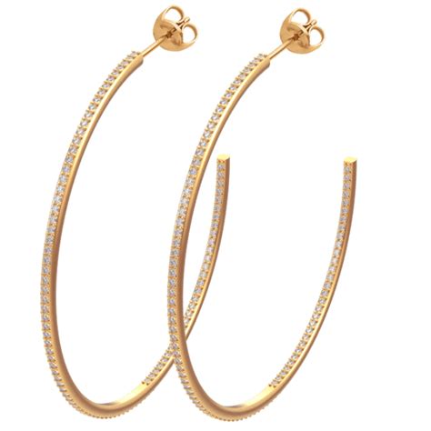 1.55CT T.W. Diamonds Hoop Earrings in 14K Gold - Acrodia