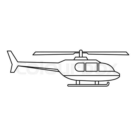 Military helicopter icon. Outline ... | Stock vector | Colourbox