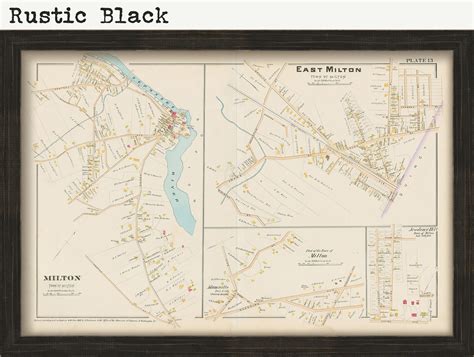 Villages of MILTON and EAST MILTON, Massachusetts 1888 Map