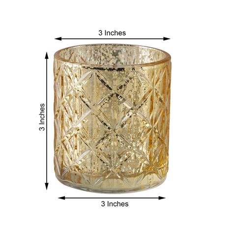 6 Pack | Antique Gold Mercury Glass Candle Holders, Votive Tealight ...