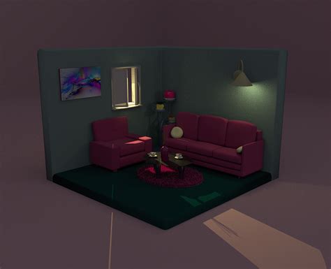 3D Minimalist Living Room on Behance