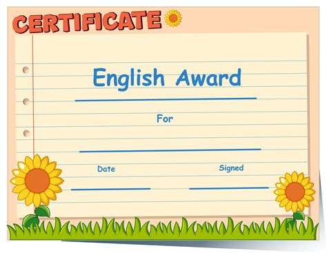 Certificate template for English award 455508 Vector Art at Vecteezy