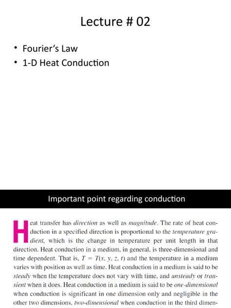 Lecture # 02 - Heat Conduction | PDF